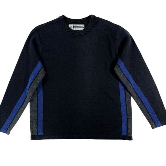 Prana Mens M Wool Blend Long Sleeve Crew Neck Colorblock Pullover Sweater - Picture 1 of 8